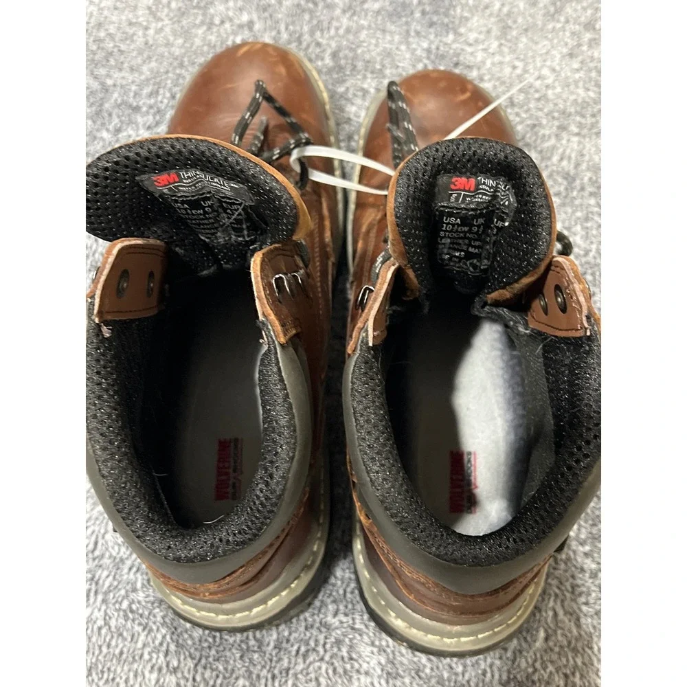 Wolverine Durashocks Flex Mens 10.5 EW Brown Leather Waterproof Work Boots 400g